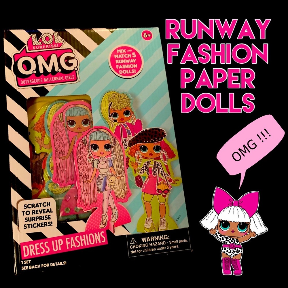 LOL OMG Paper Dolls Dress Up Fashions stickers - Picture 3 of 3